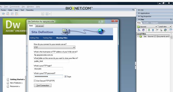 Bioxnet Branding and Web Design Studio | Tutorial Dreamweaver configurando FTP
