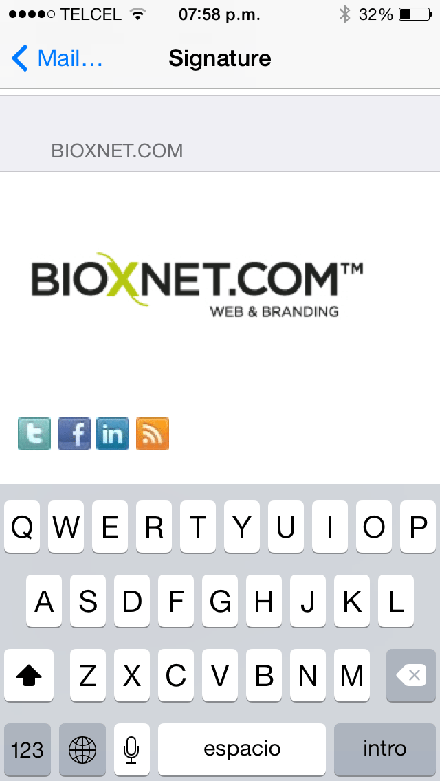 Bioxnet Branding and Web Design Studio | Como agregar tu logo en la firma de correo de iphone