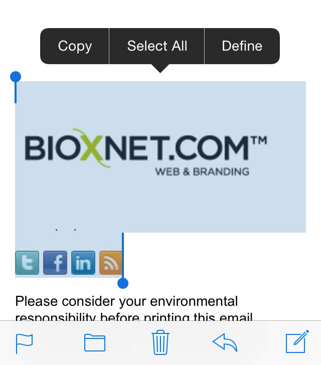 Bioxnet Branding and Web Design Studio | Como agregar tu logo en la firma de correo de iphone
