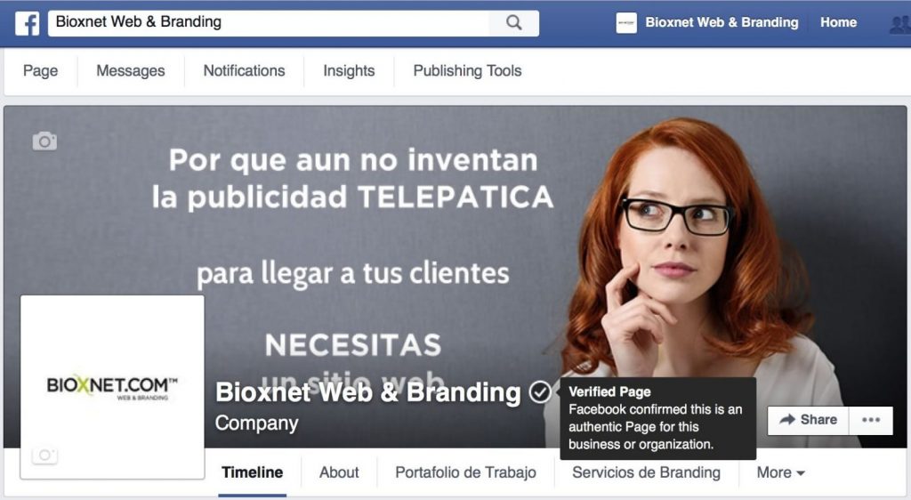 Bioxnet Branding and Web Design Studio | Como verificar tu Fan Page de Facebook