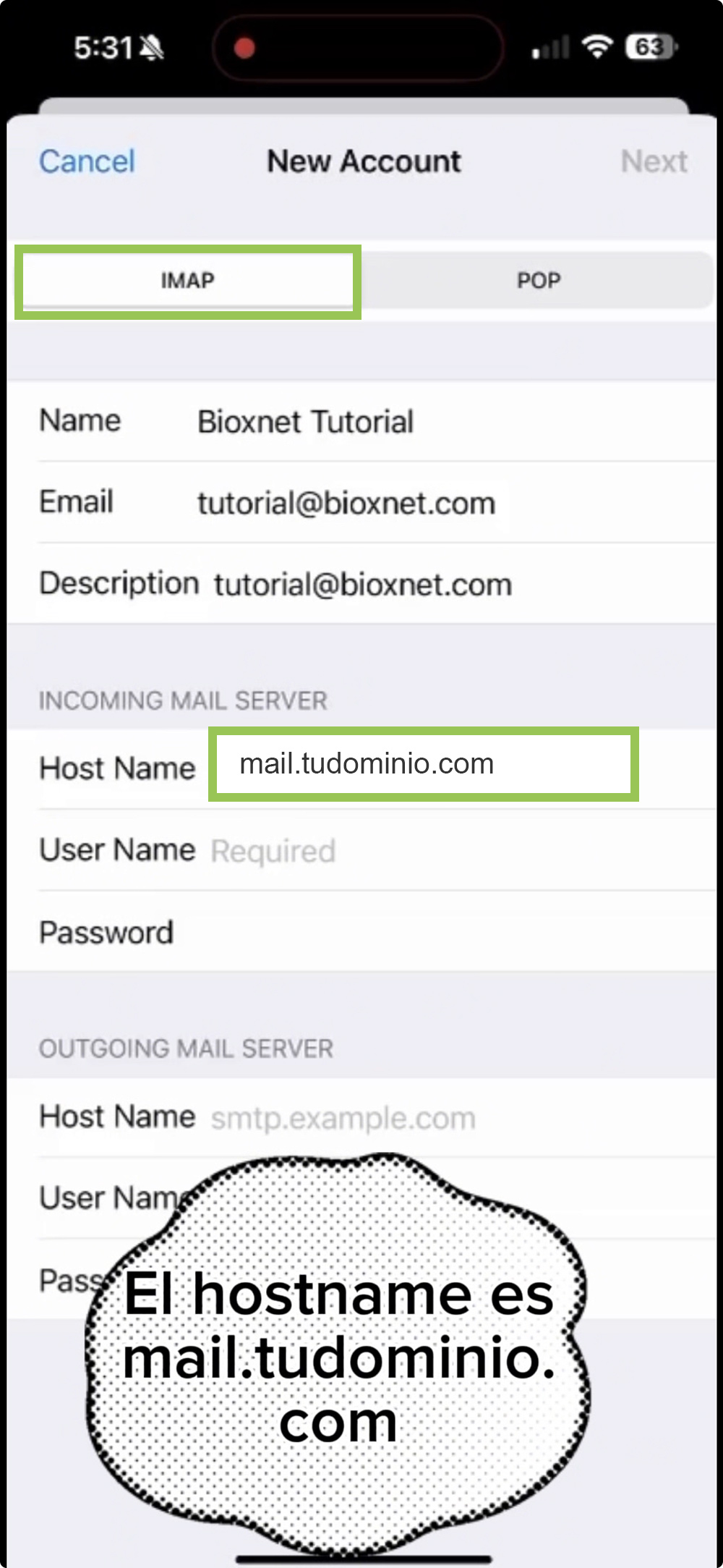 Bioxnet Branding and Web Design Studio | Como configurar Correo IMAP en Iphone