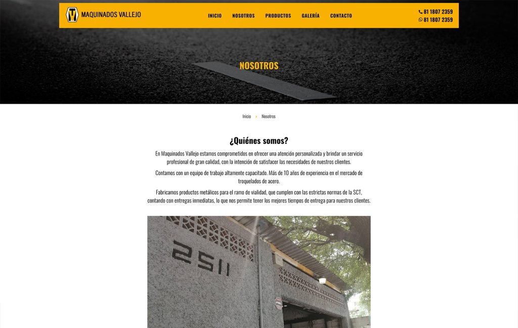 Maquinados Vallejo 10 diseno De sitios Web 01