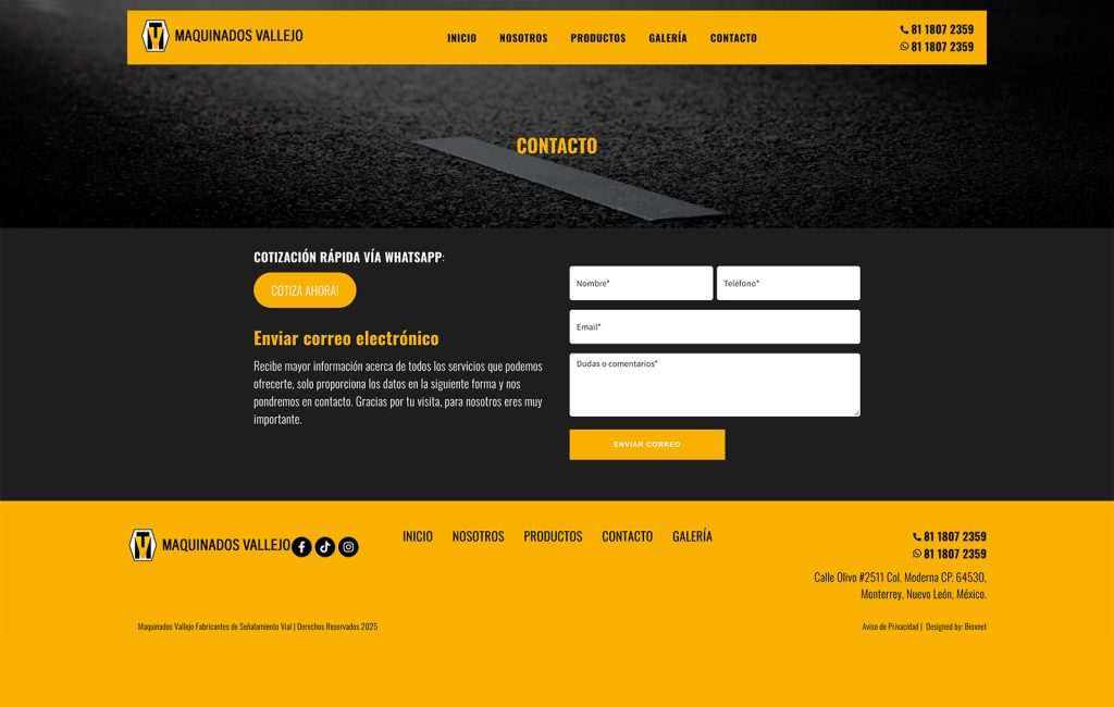 Maquinados Vallejo 7 sitio Web mty 04