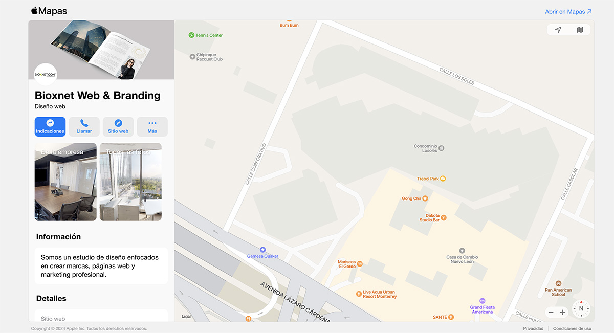 Bioxnet Branding and Web Design Studio | Como agregar a tu empresa a los mapas de Apple