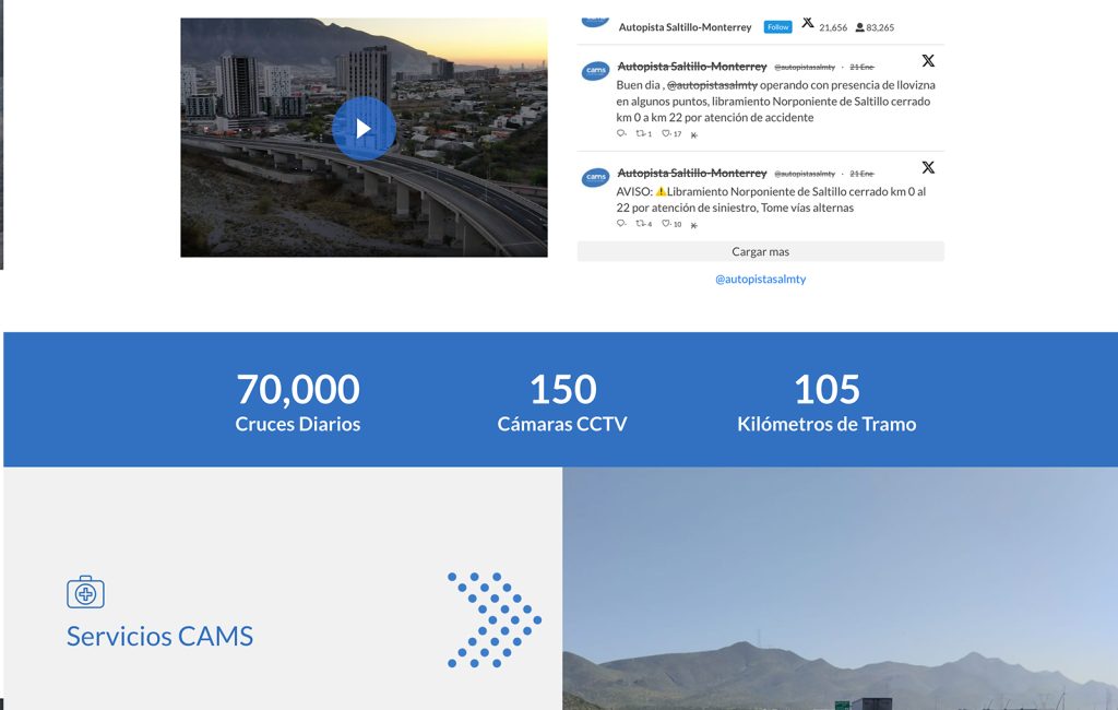 Autopista Monterrey Saltillo 5 disenador WEb mty