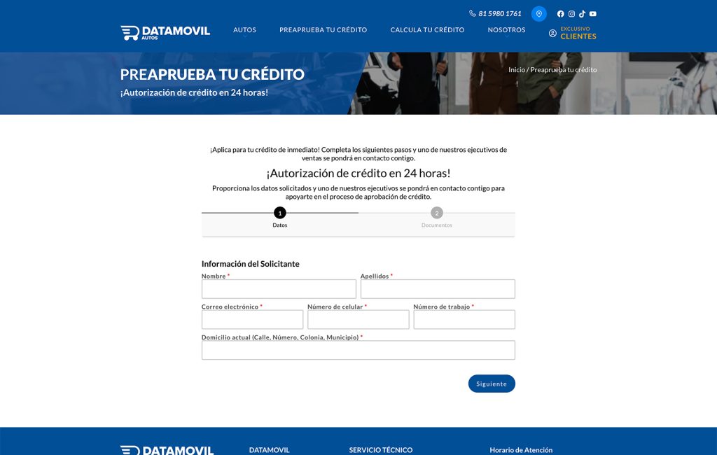 Autos Datamovil 10 paginas web Monterrey
