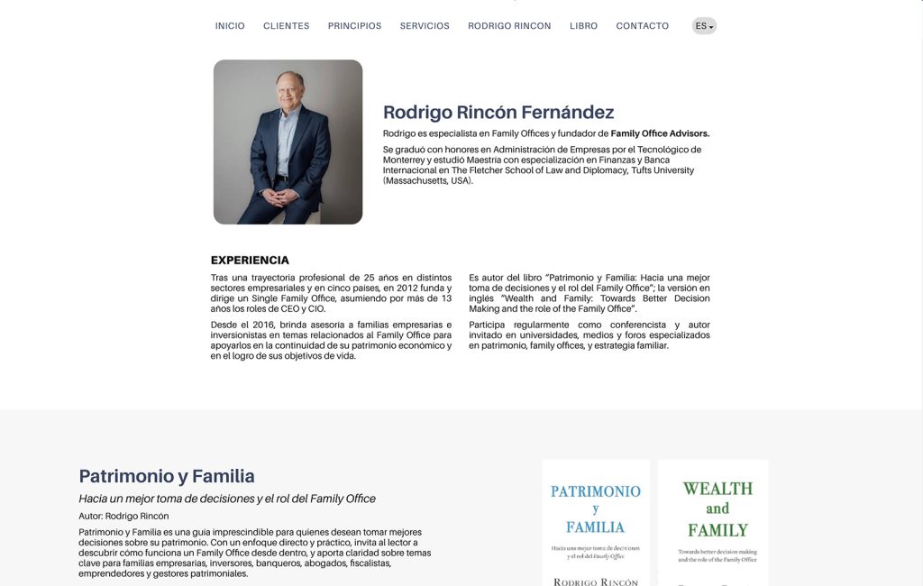 Family Office Advisors 7 website design empresariales