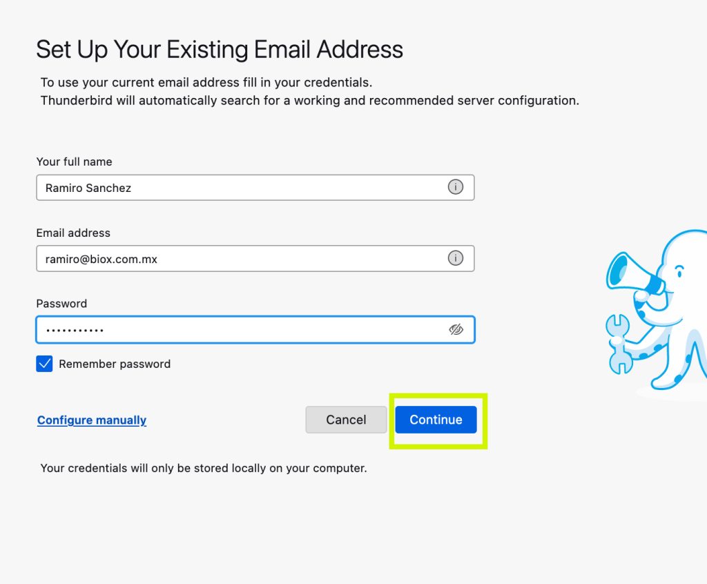 Bioxnet Branding and Web Design Studio | Como dar de alta una cuenta de correo en Mozilla Thunderbird
