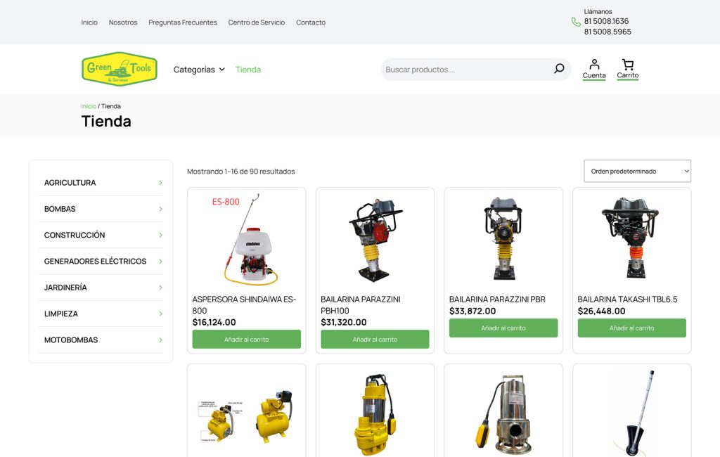Greentools 6 diseno web ecommerce