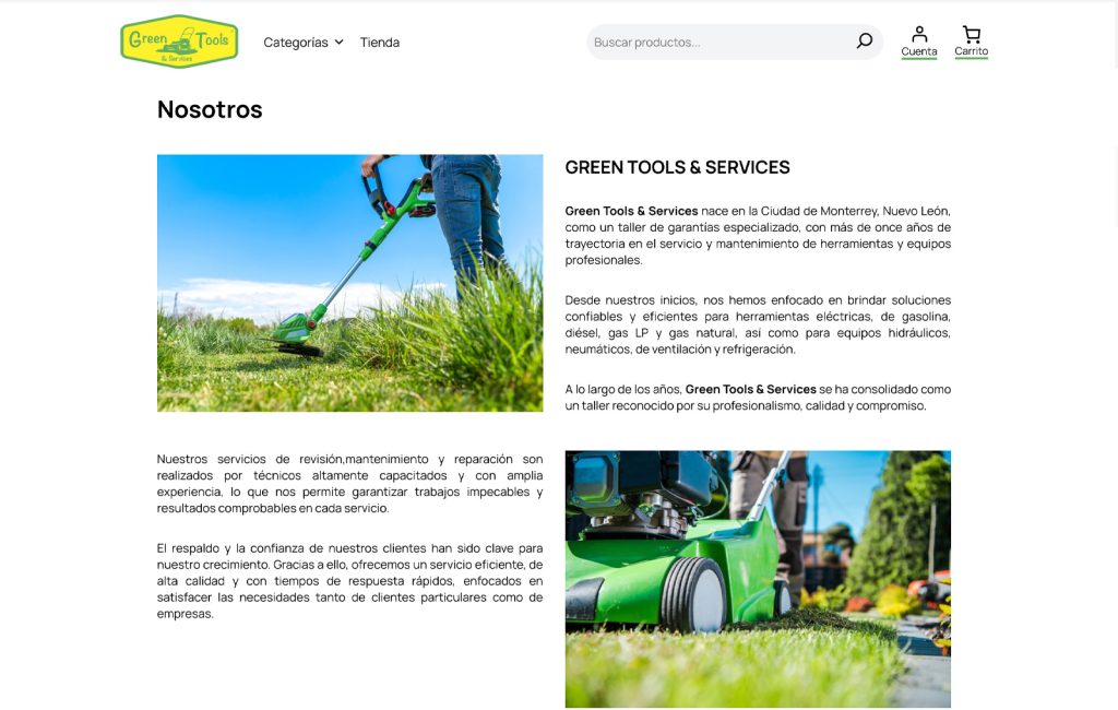 Greentools 7 diseño de sitios de internet ecommerce
