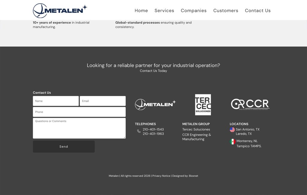 Metalenco 8 paginas web en san pedro